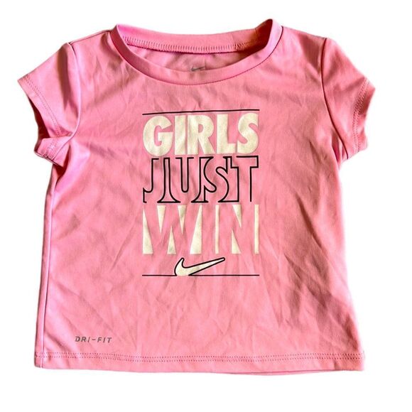 Nike Dri-fit Tee Shirt 24 months Girls Just Win Pink - Picture 1 of 4